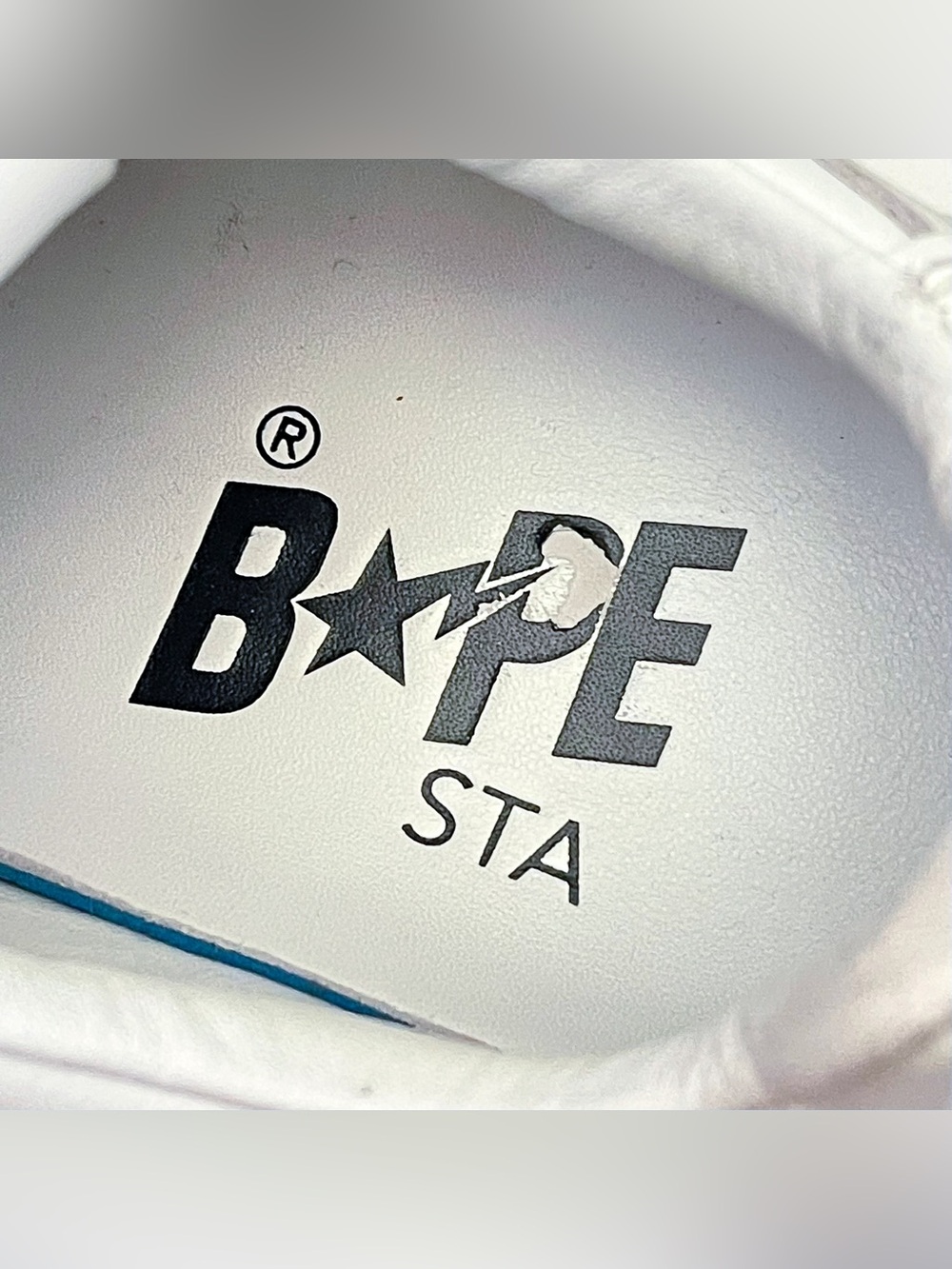 A Bathing Ape Sk8 Sta #3 M1 Triple White Sneakers 26.5cm Good - Picture 7 of 10